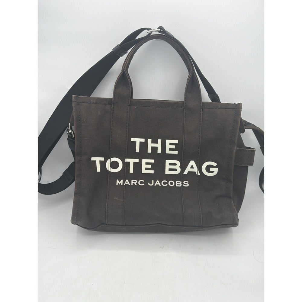 Marc Jacobs The Canvas Small Tote Bag Dark Brown Crossbody Purse Everyday